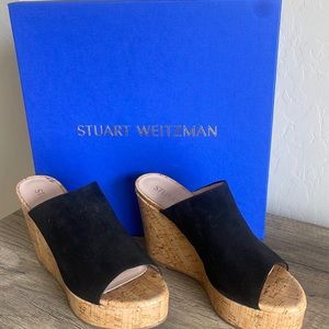 Black slip on wedges